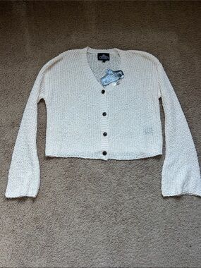 Angie Cropped Knit Button-Front Cardigan